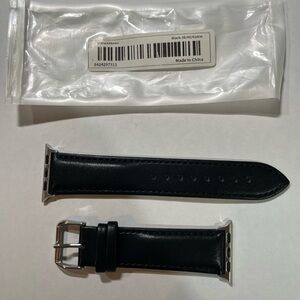 Black Leather Apple Watch Band Adapter Strap